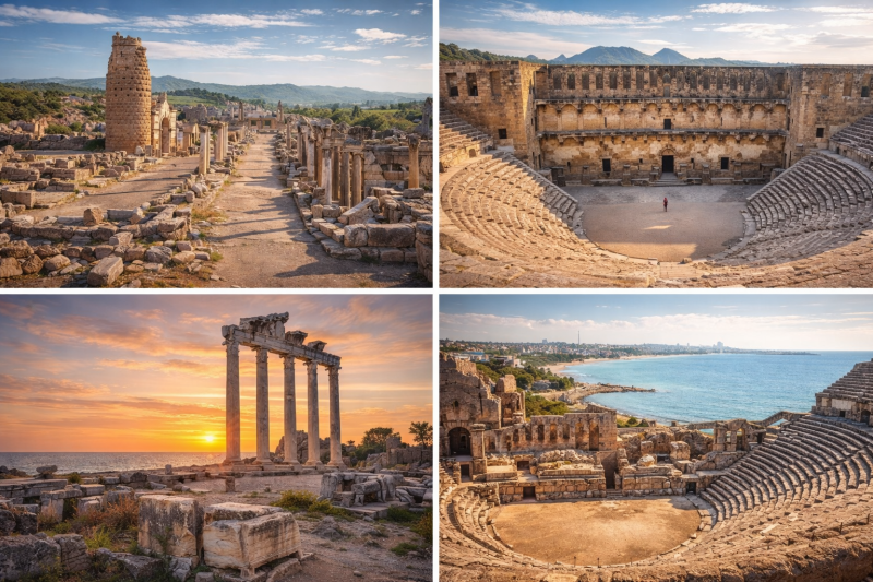 Perge Aspendos Side Kamień Pamiętający Czas